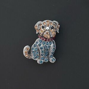 Sparkling Dog Brooch - Multicolor